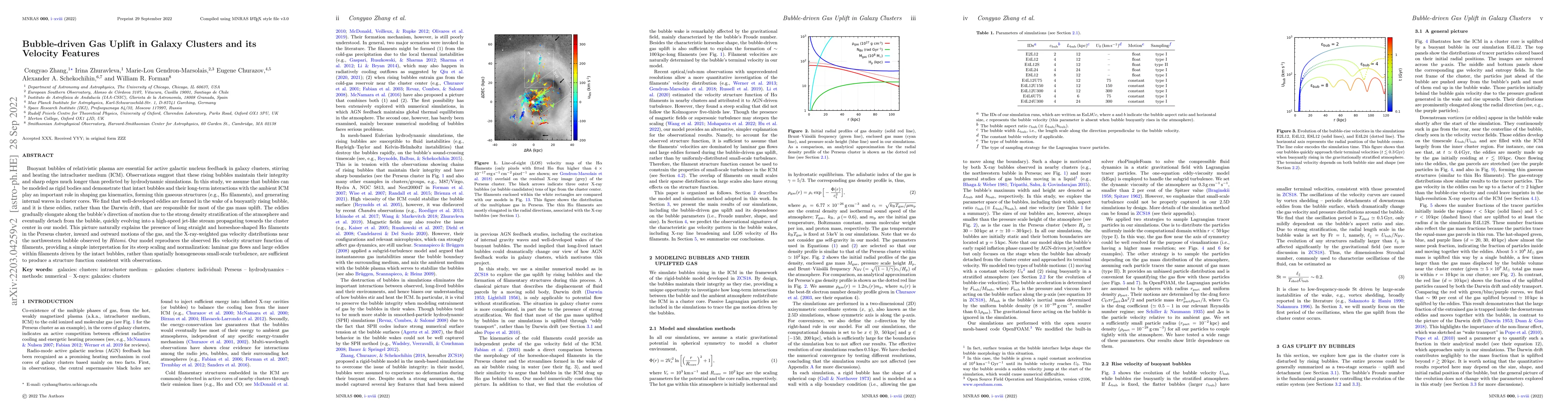 Thumbnail for Bubble-driven Gas Uplift in Galaxy Clusters and its Velocity Features