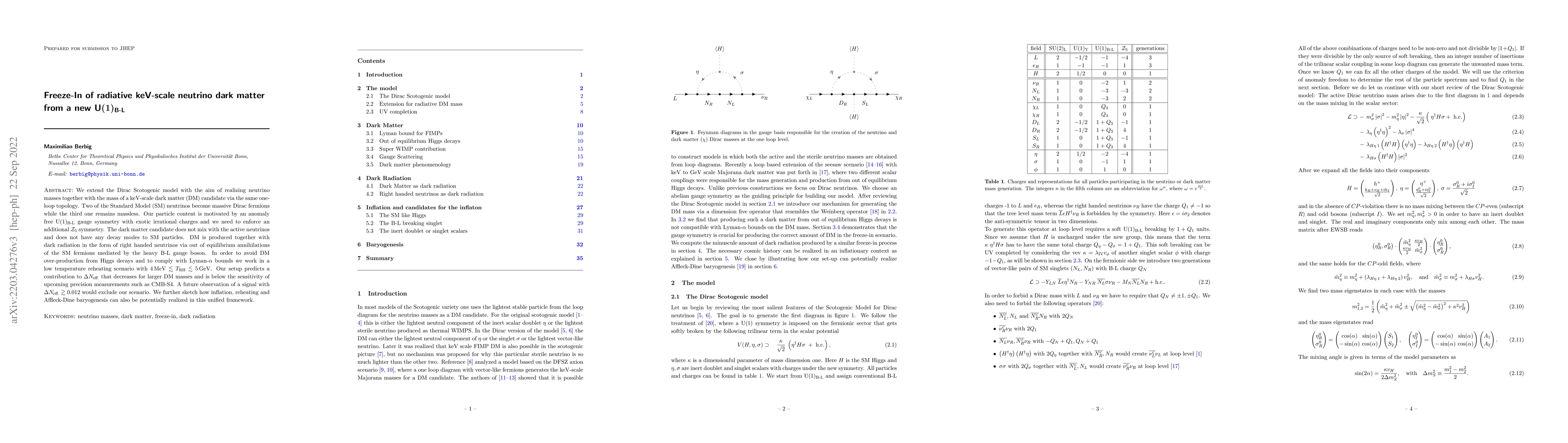 Thumbnail for Freeze-In of radiative keV-scale neutrino dark matter from a new
  $\text{U}(1)_\text{B-L}$