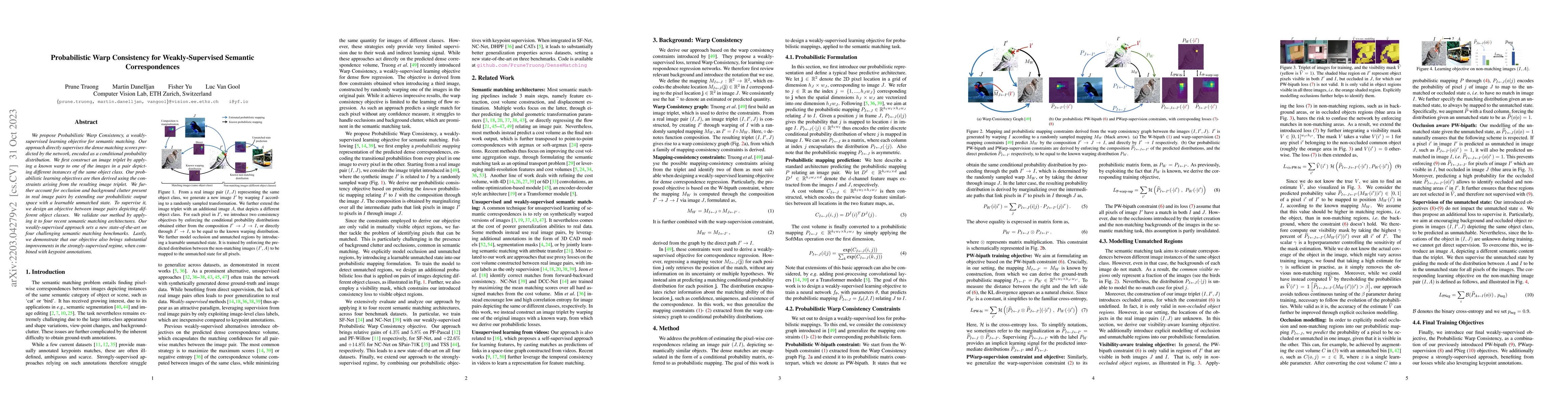 Thumbnail for Probabilistic Warp Consistency for Weakly-Supervised Semantic
  Correspondences