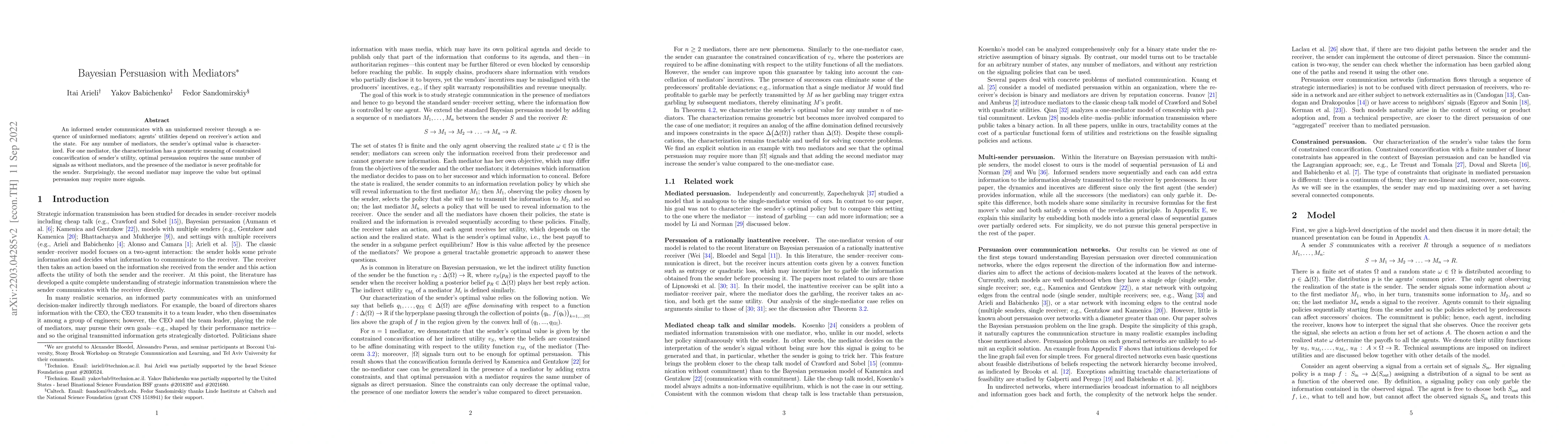 Thumbnail for Bayesian Persuasion with Mediators