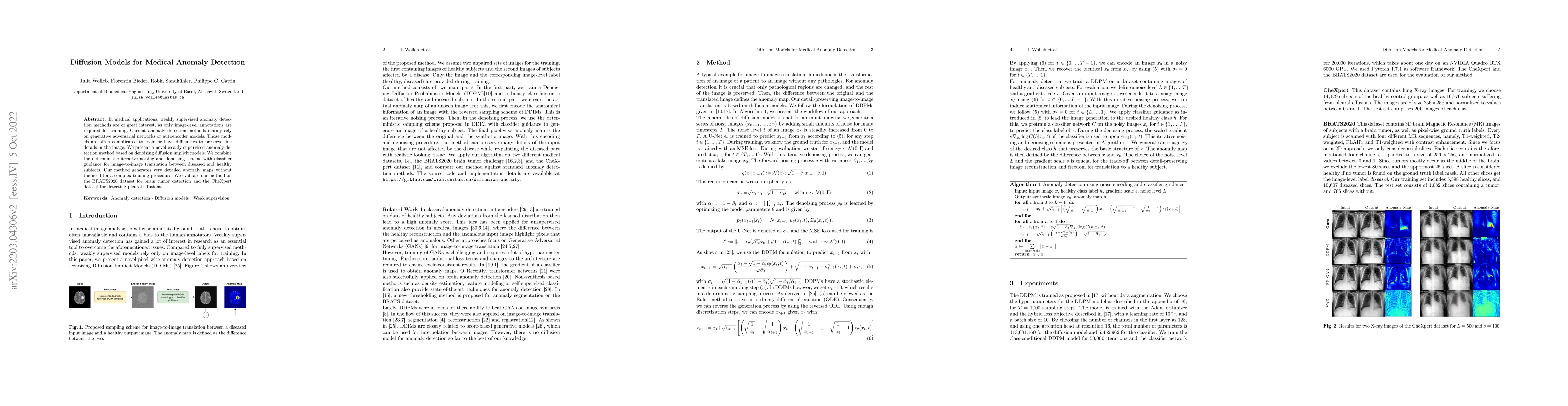 Thumbnail for Diffusion Models for Medical Anomaly Detection