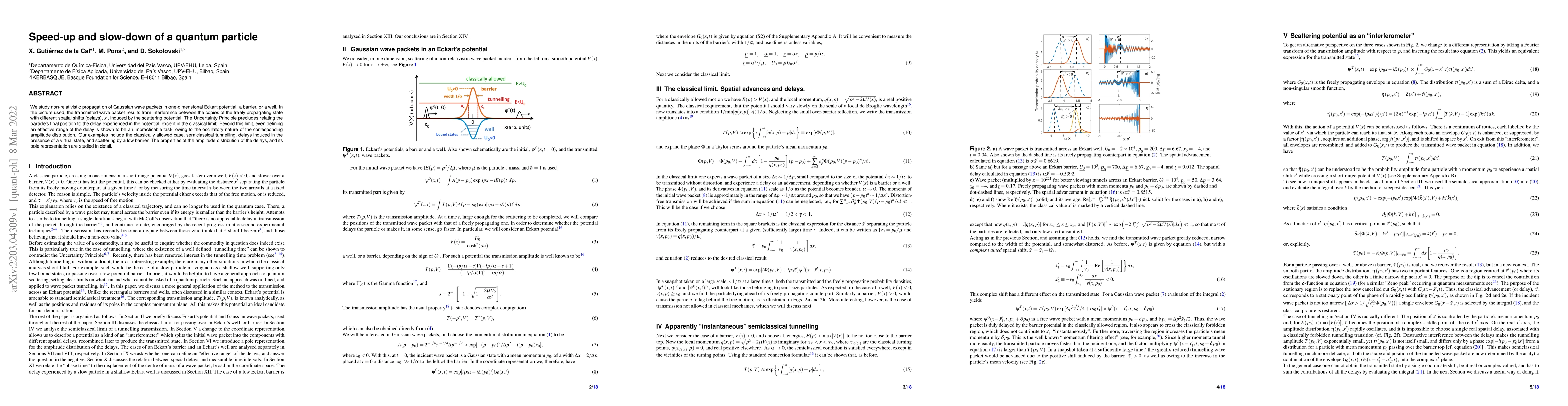 Thumbnail for Speed-up and slow-down of a quantum particle
