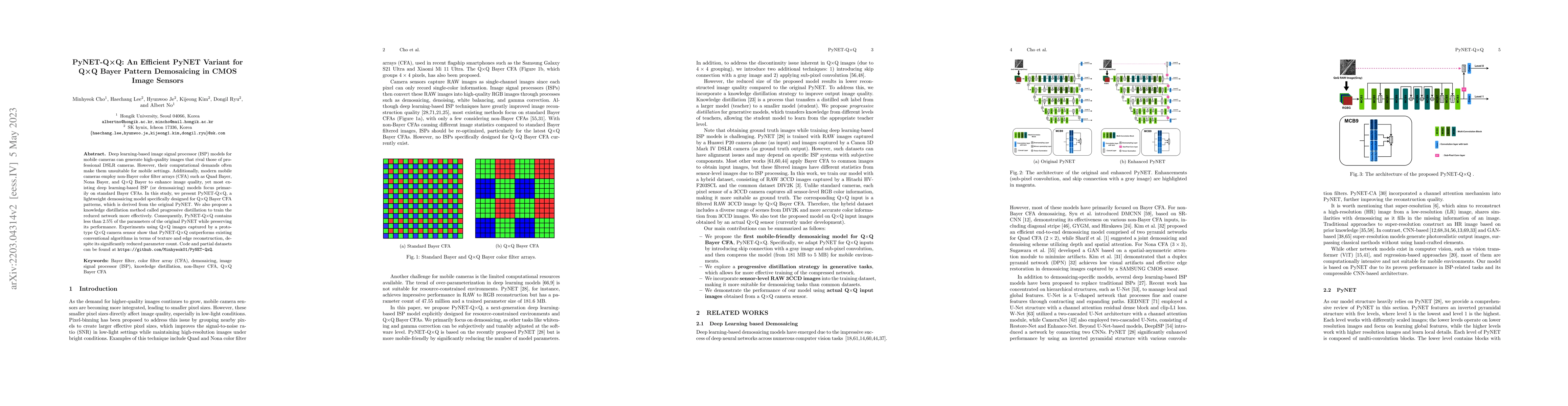 Thumbnail for PyNET-QxQ: An Efficient PyNET Variant for QxQ Bayer Pattern Demosaicing
  in CMOS Image Sensors
