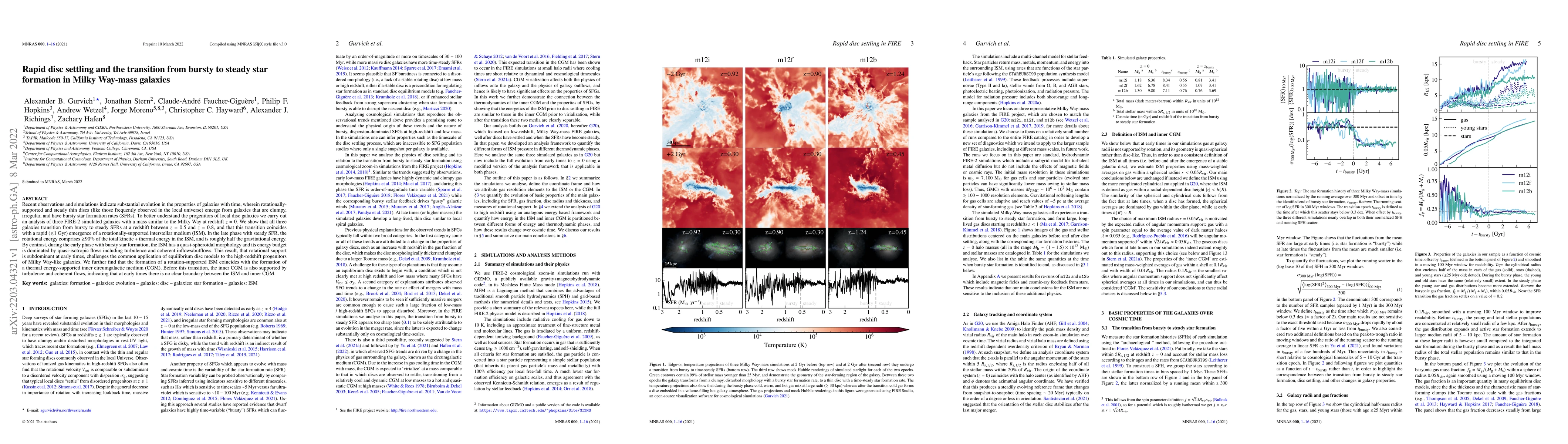 Thumbnail for Rapid disc settling and the transition from bursty to steady star
  formation in Milky Way-mass galaxies