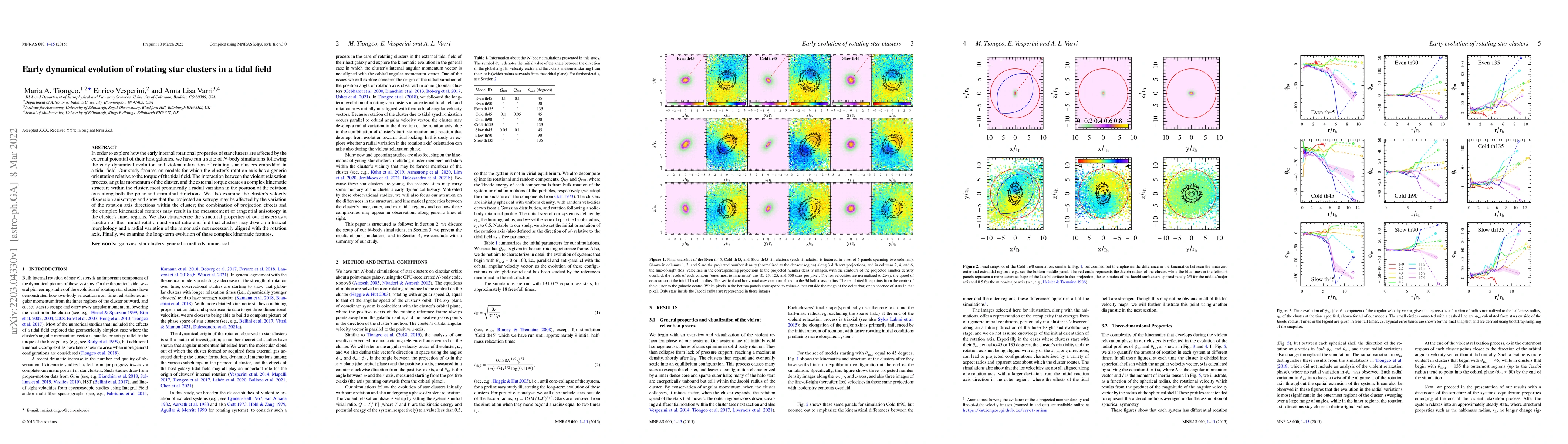Thumbnail for Early dynamical evolution of rotating star clusters in a tidal field