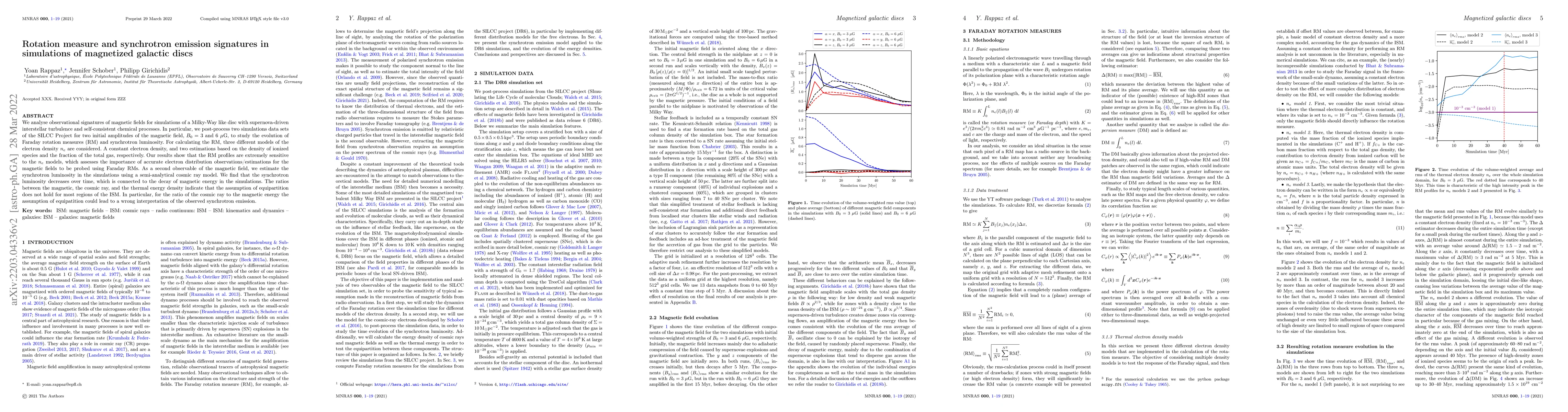 Thumbnail for Rotation measure and synchrotron emission signatures in simulations of
  magnetized galactic discs