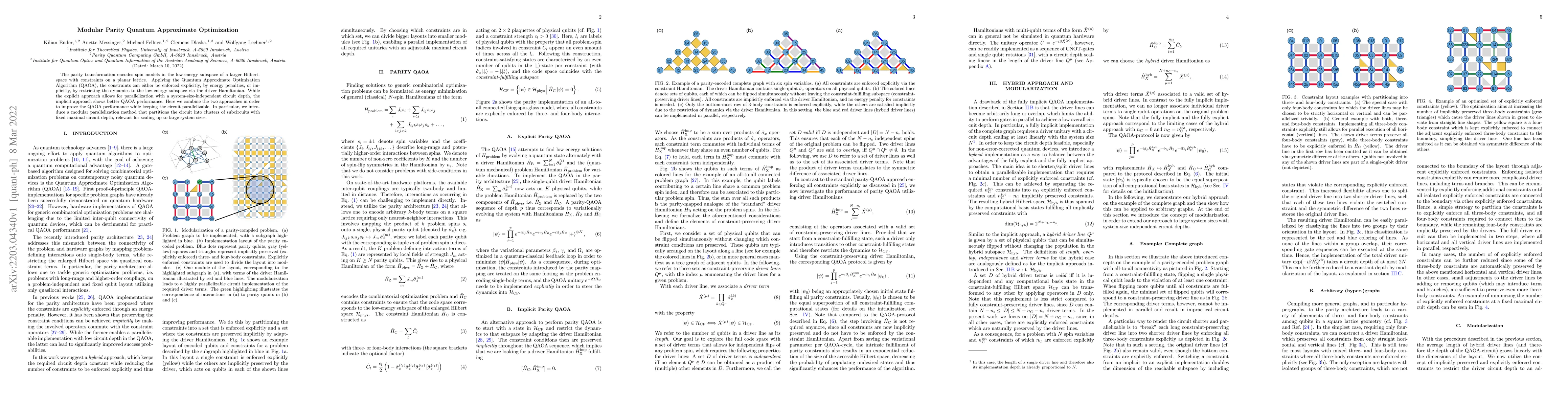Thumbnail for Modular Parity Quantum Approximate Optimization