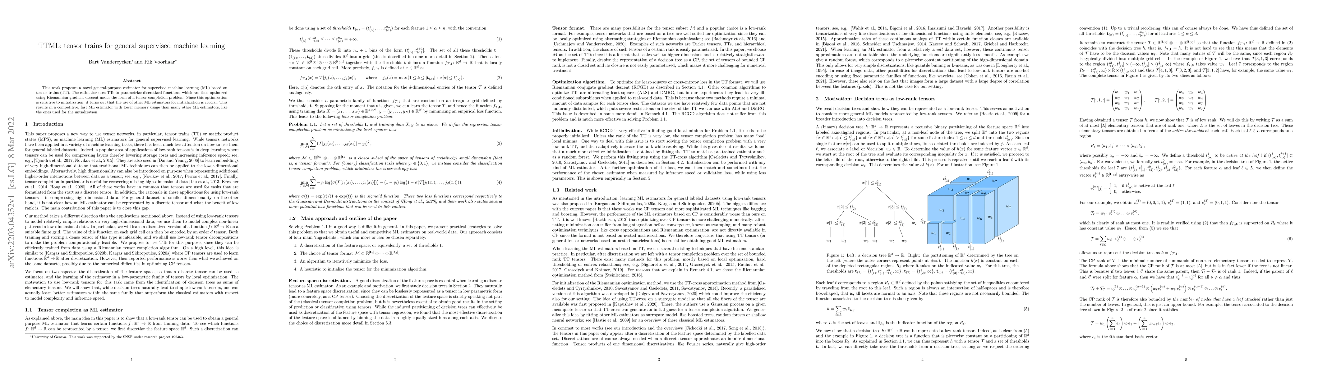 Thumbnail for TTML: tensor trains for general supervised machine learning