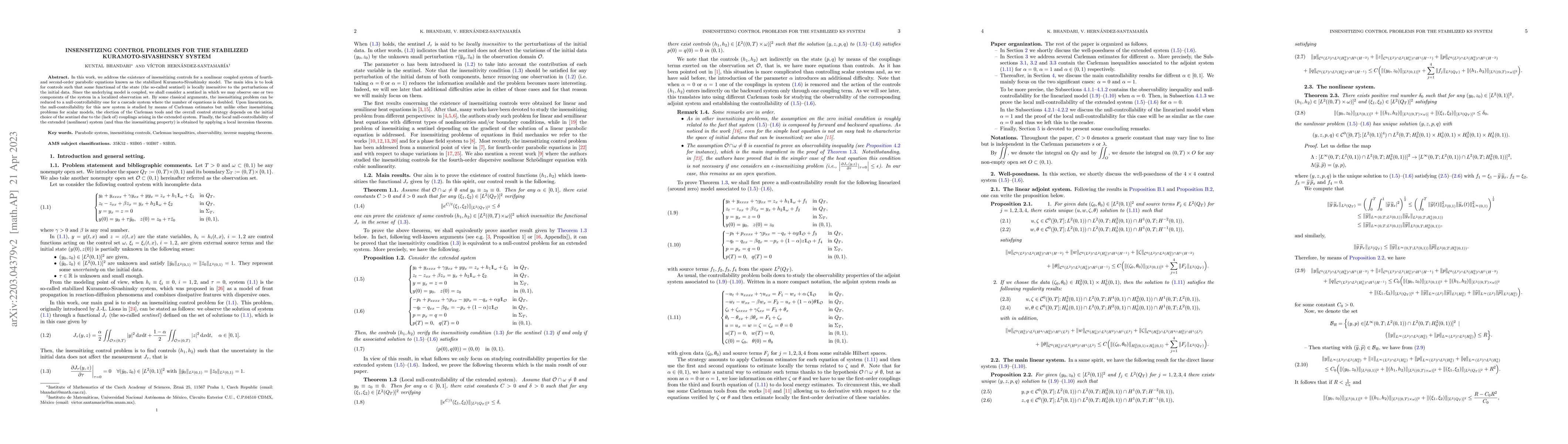 Thumbnail for Insensitizing control problems for the stabilized Kuramoto-Sivashinsky
  system