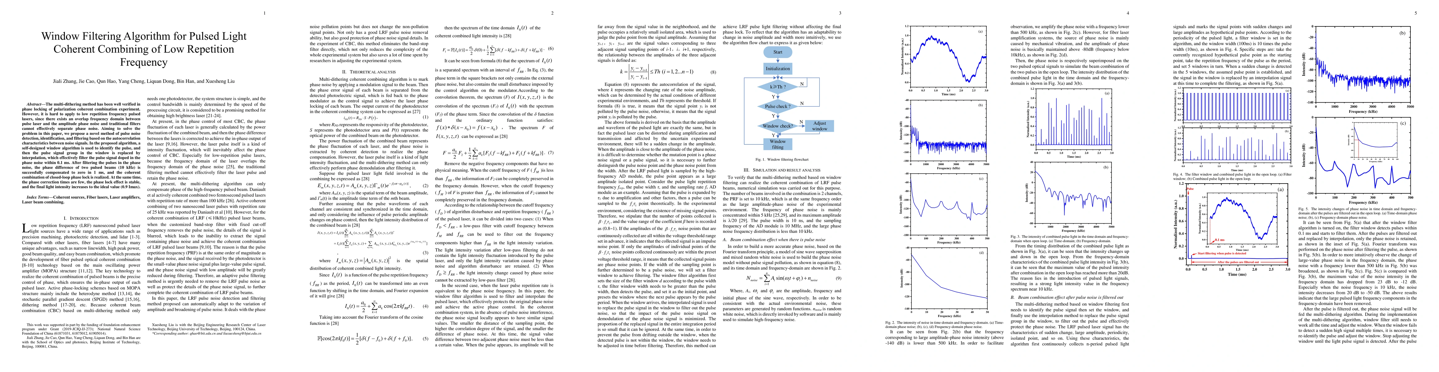 Thumbnail for Window Filtering Algorithm for Pulsed Light Coherent Combining of Low
  Repetition Frequency