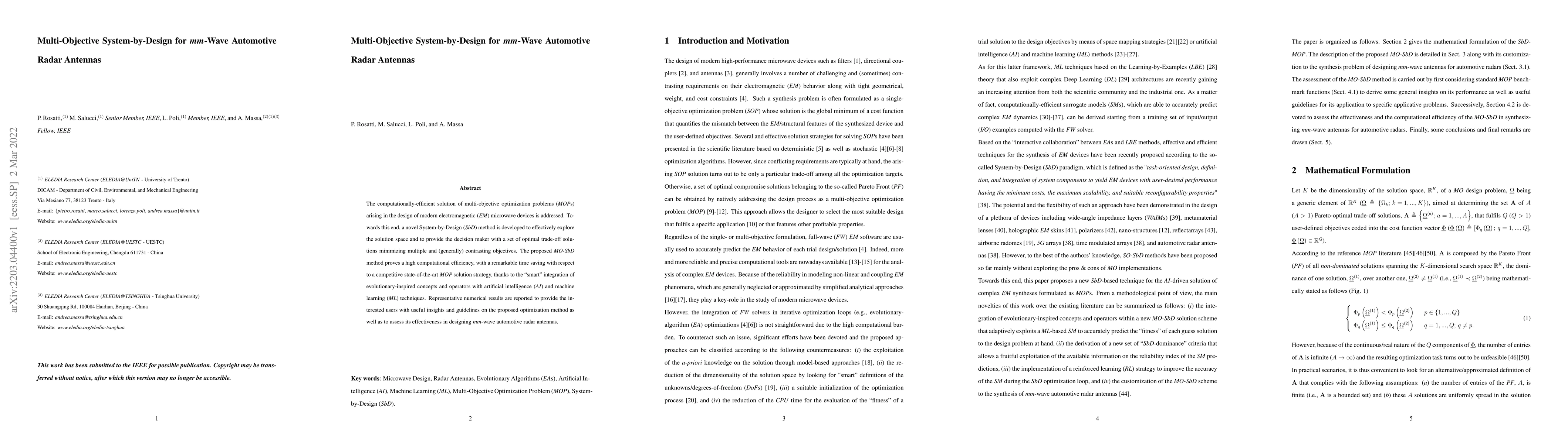 Thumbnail for Multi-Objective System-by-Design for mm-Wave Automotive Radar Antennas