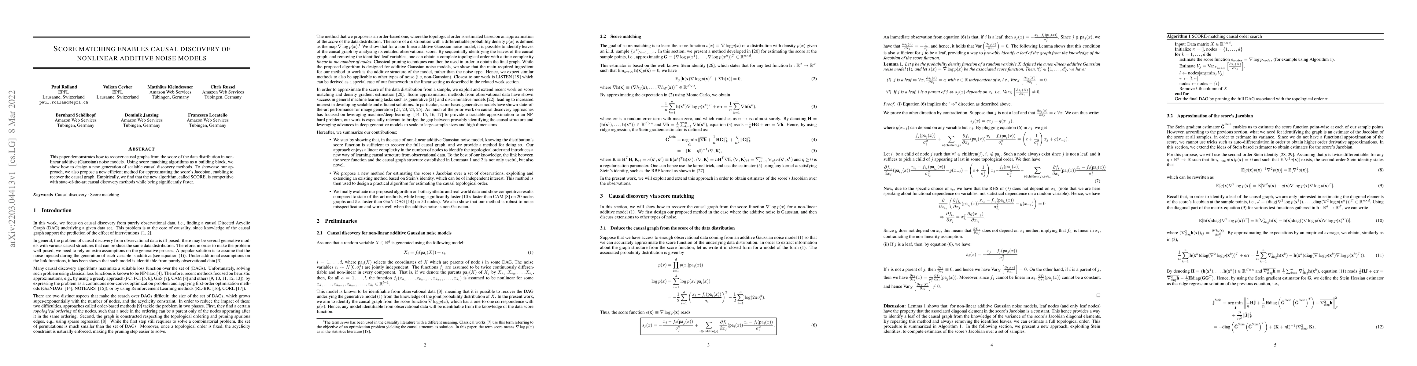 Thumbnail for Score matching enables causal discovery of nonlinear additive noise
  models