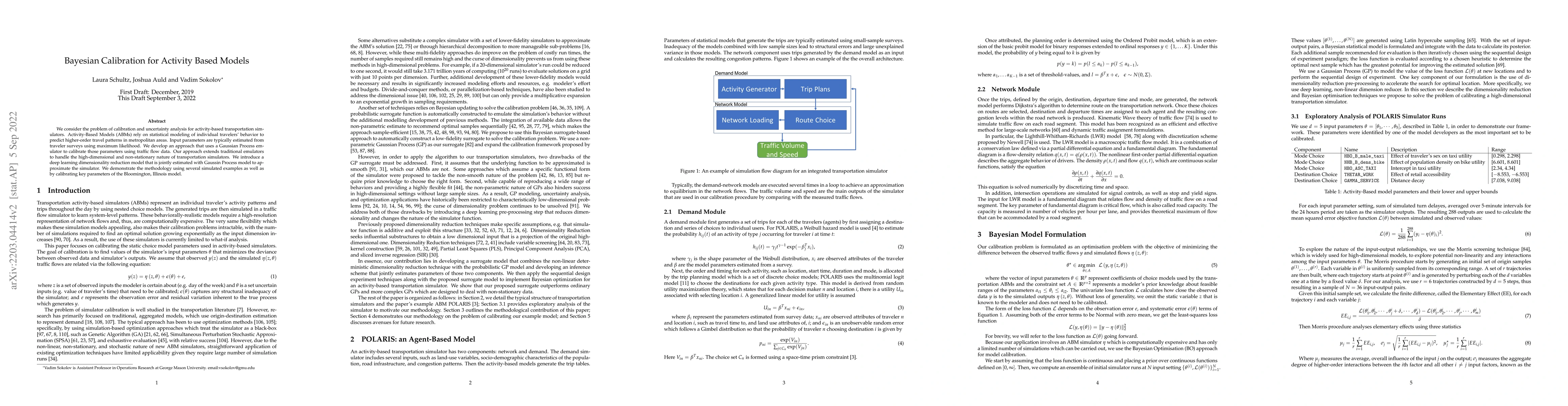 Thumbnail for Bayesian Calibration for Activity Based Models