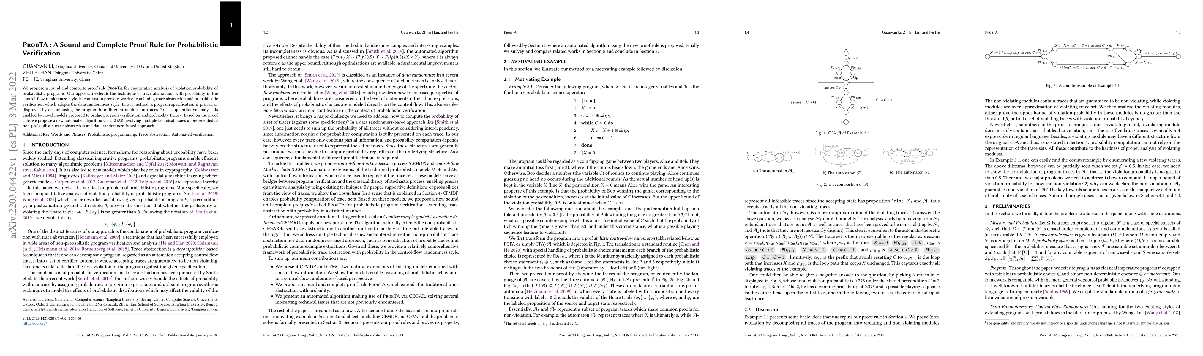 Thumbnail for ProbTA: A sound and complete proof rule for probabilistic verification