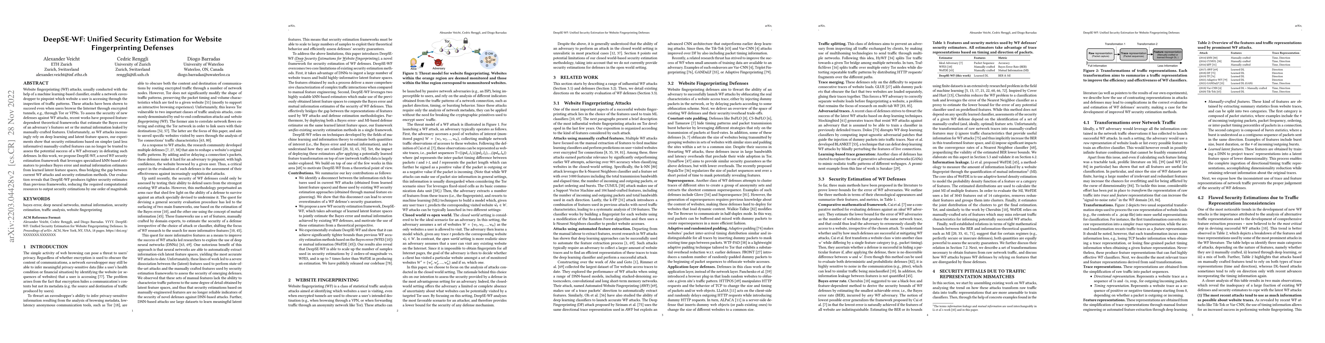 Thumbnail for DeepSE-WF: Unified Security Estimation for Website Fingerprinting
  Defenses