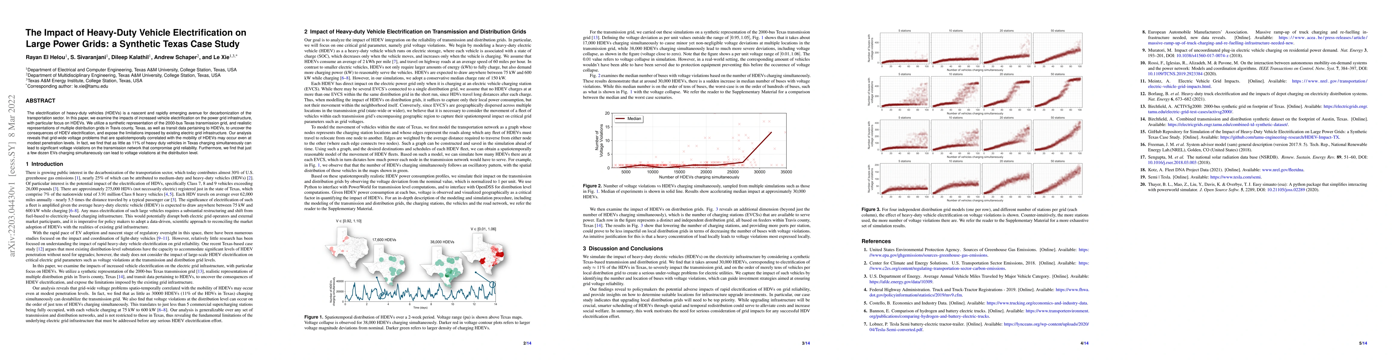 Thumbnail for The Impact of Heavy-Duty Vehicle Electrification on Large Power Grids: a
  Synthetic Texas Case Study