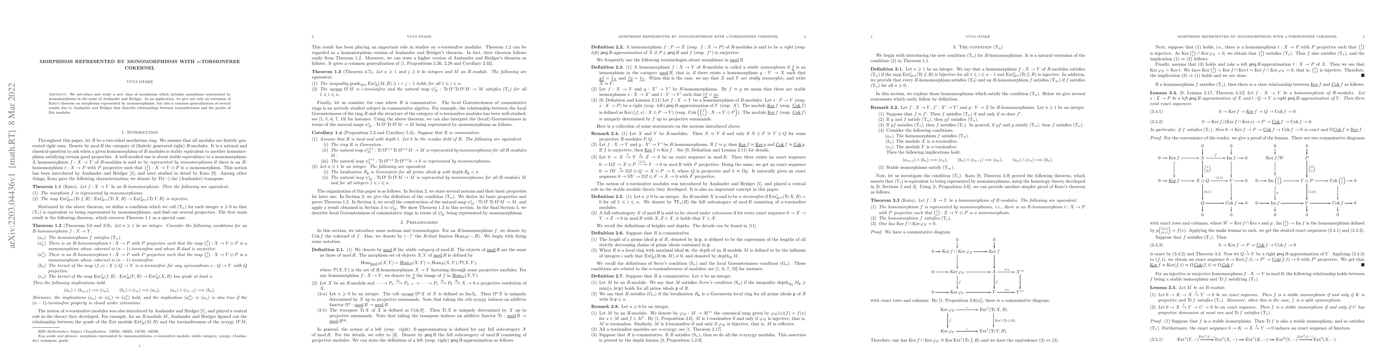 Thumbnail for Morphisms represented by monomorphisms with n-torsionfree cokernel