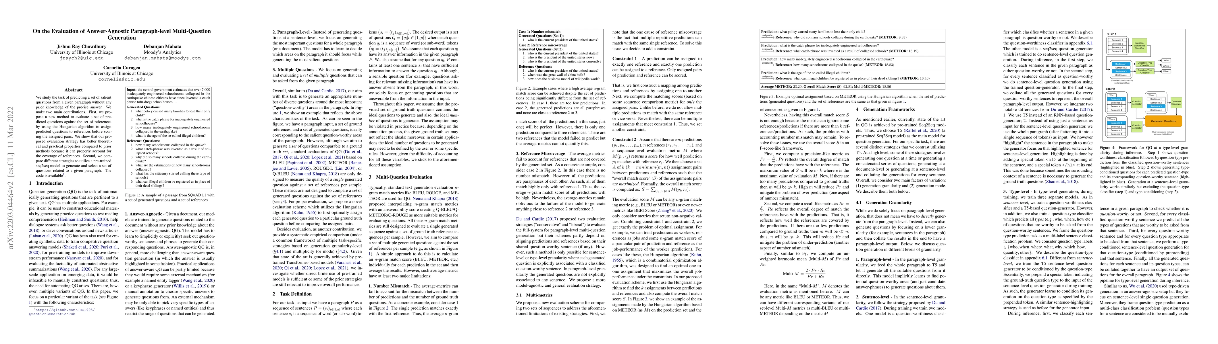 Thumbnail for On the Evaluation of Answer-Agnostic Paragraph-level Multi-Question
  Generation