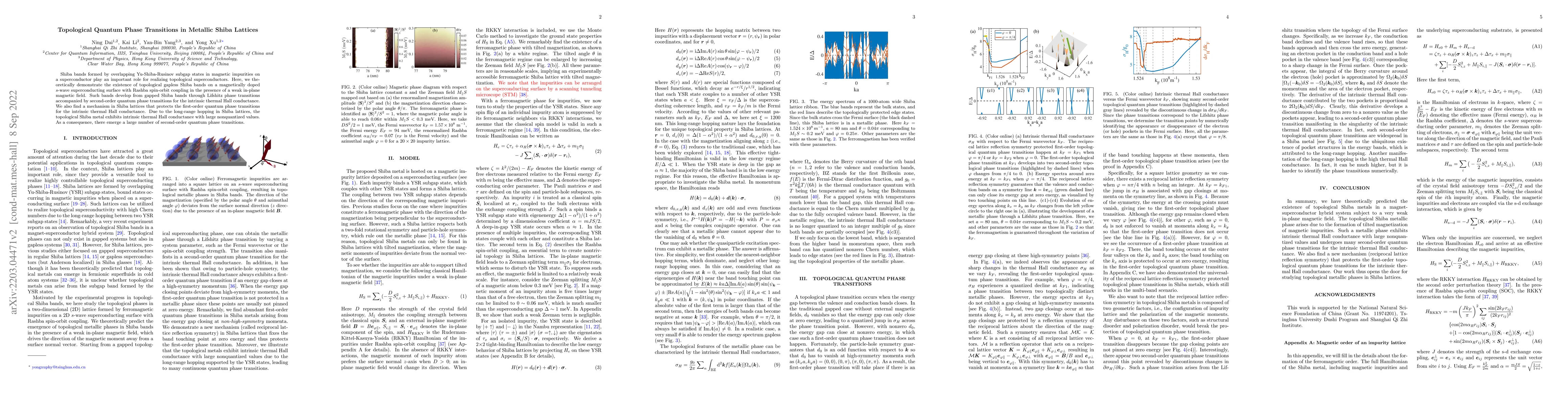 Thumbnail for Topological Quantum Phase Transitions in Metallic Shiba Lattices
