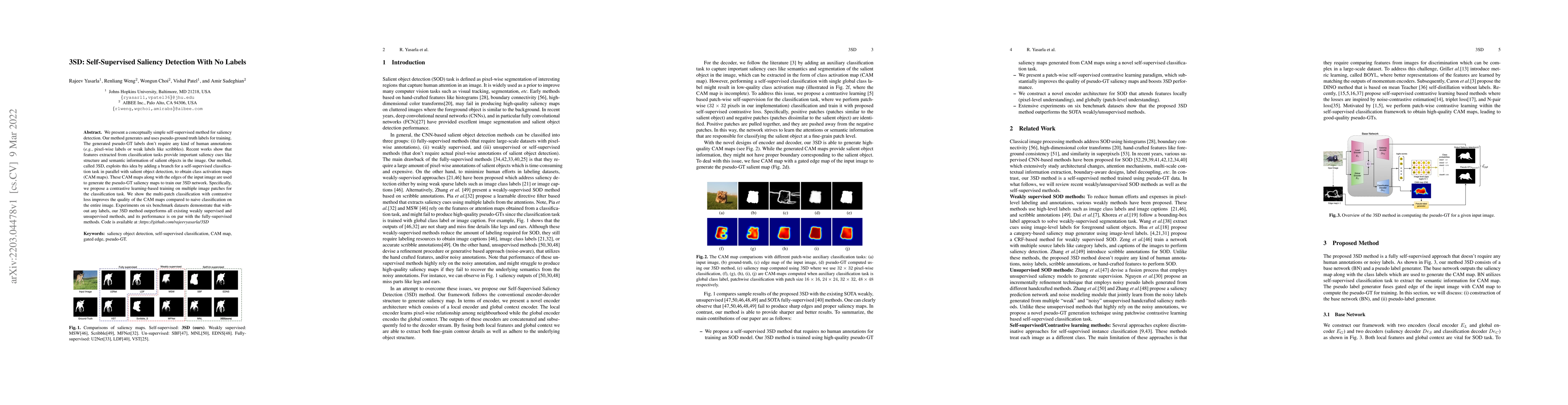 Thumbnail for 3SD: Self-Supervised Saliency Detection With No Labels