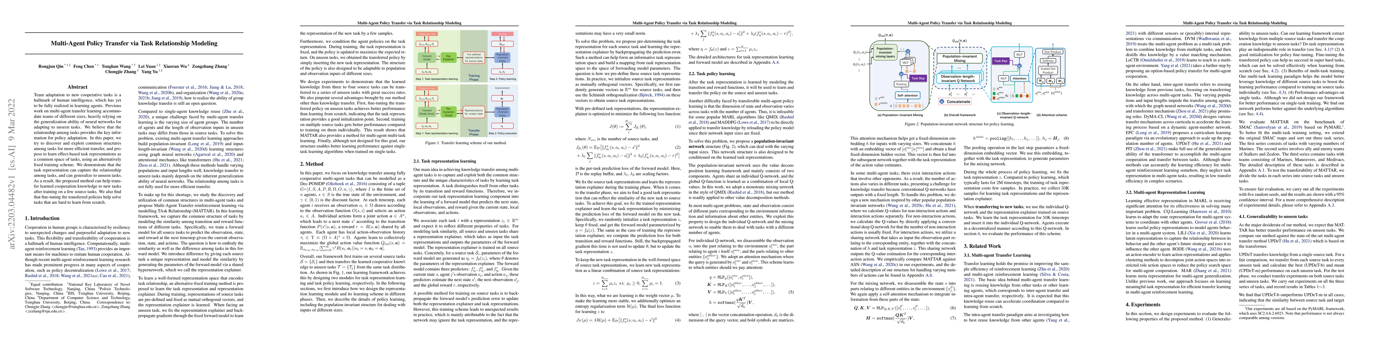 Thumbnail for Multi-Agent Policy Transfer via Task Relationship Modeling