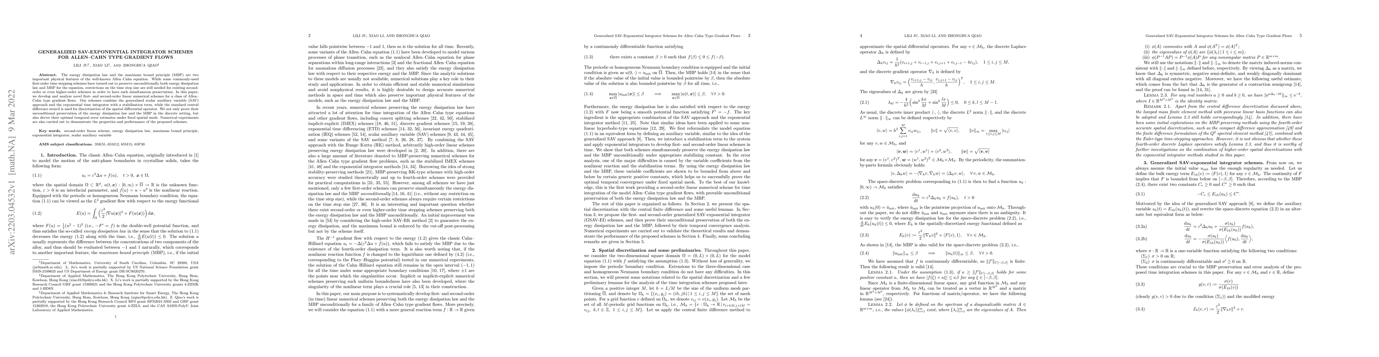 Thumbnail for Generalized SAV-exponential integrator schemes for Allen-Cahn type
  gradient flows