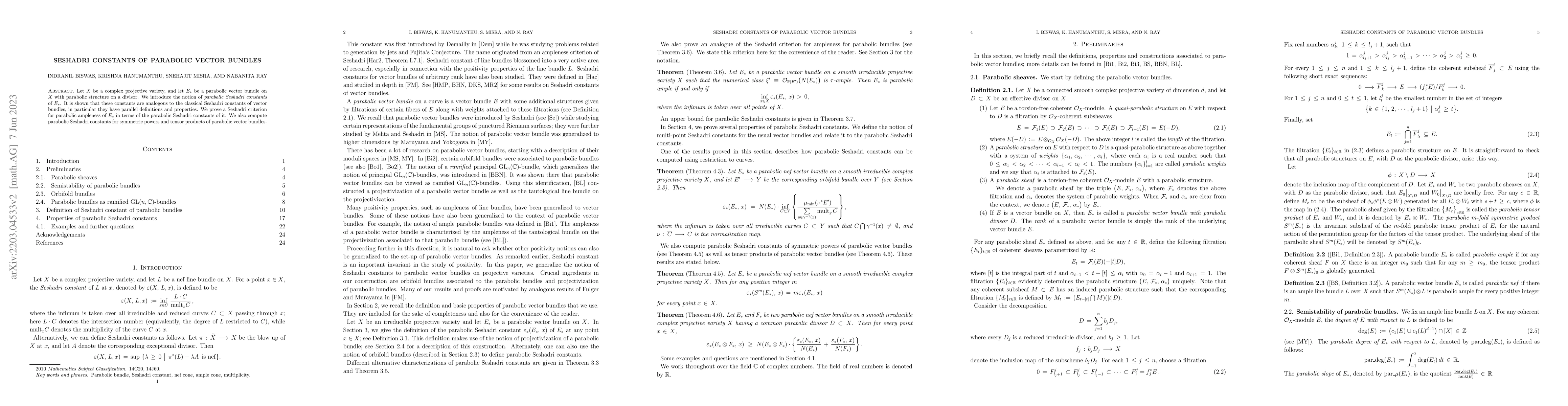 Thumbnail for Seshadri constants of parabolic vector bundles
