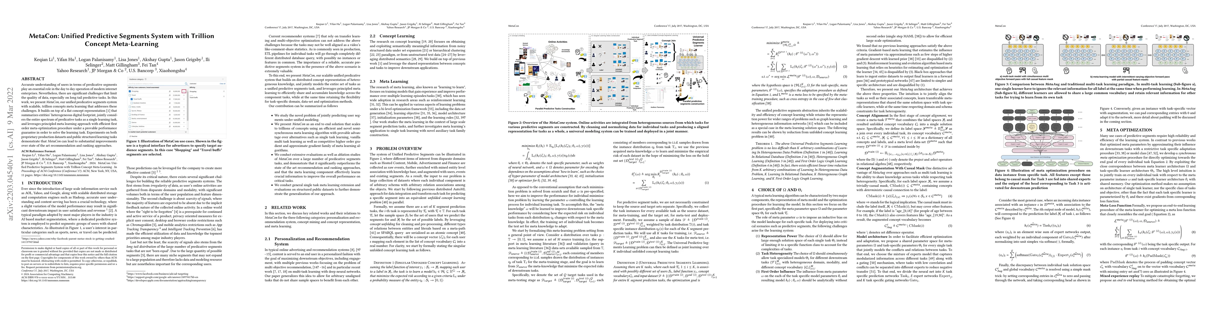 Thumbnail for MetaCon: Unified Predictive Segments System with Trillion Concept
  Meta-Learning