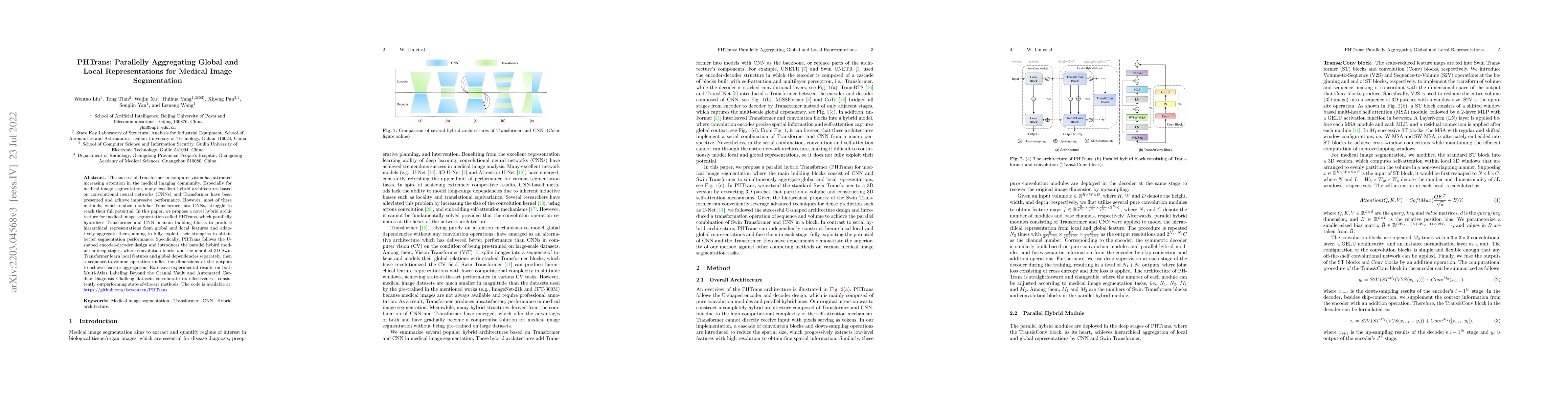 Thumbnail for PHTrans: Parallelly Aggregating Global and Local Representations for
  Medical Image Segmentation