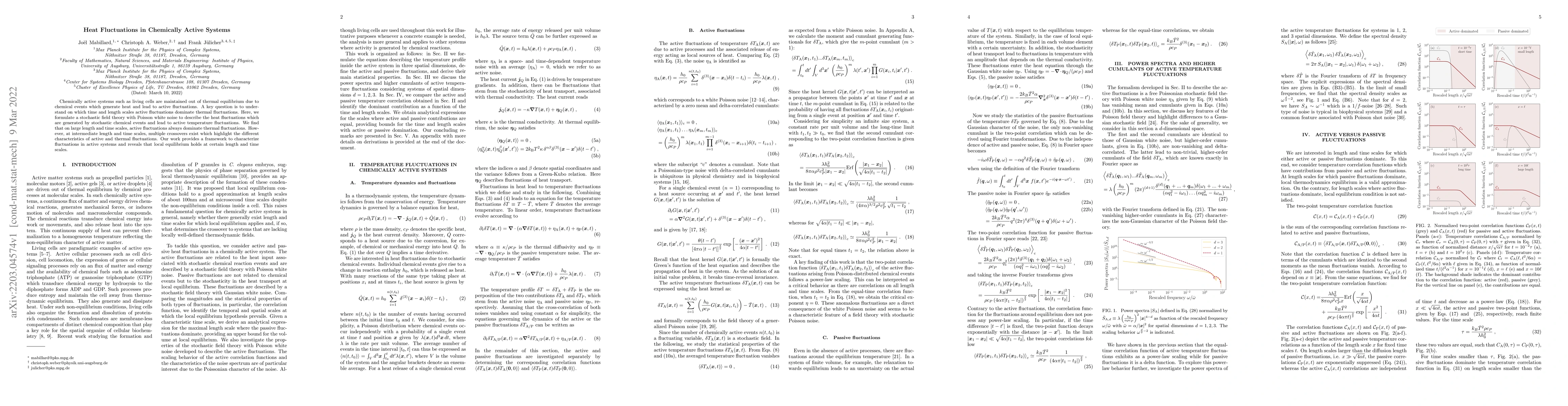 Thumbnail for Heat Fluctuations in Chemically Active Systems