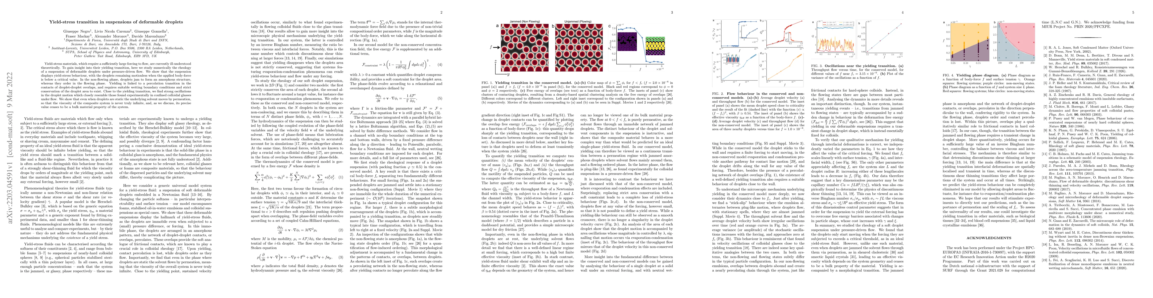 Thumbnail for Yield-stress transition in suspensions of deformable droplets
