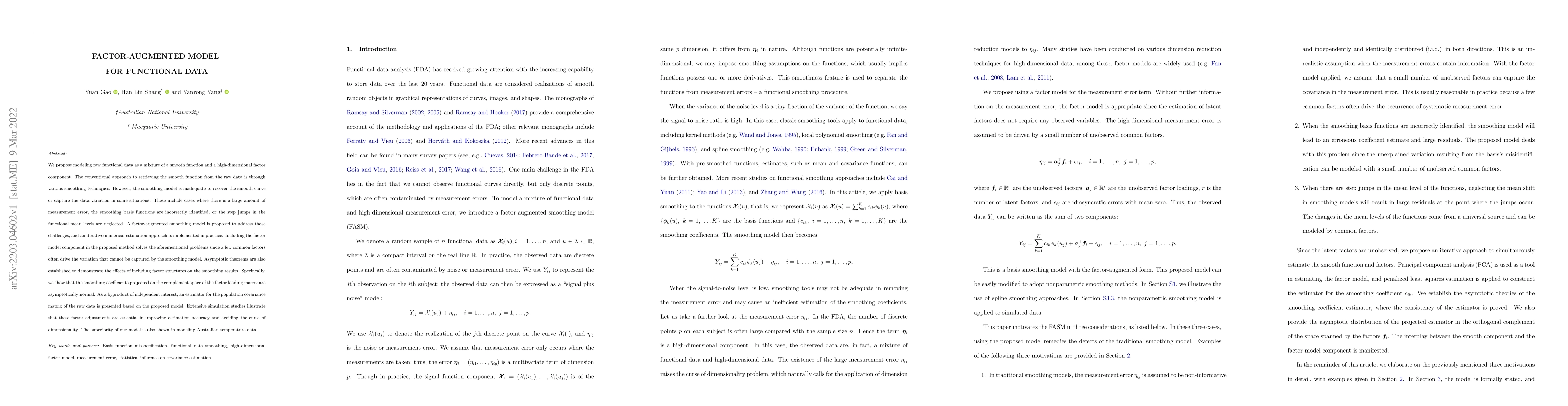 Thumbnail for Factor-augmented model for functional data