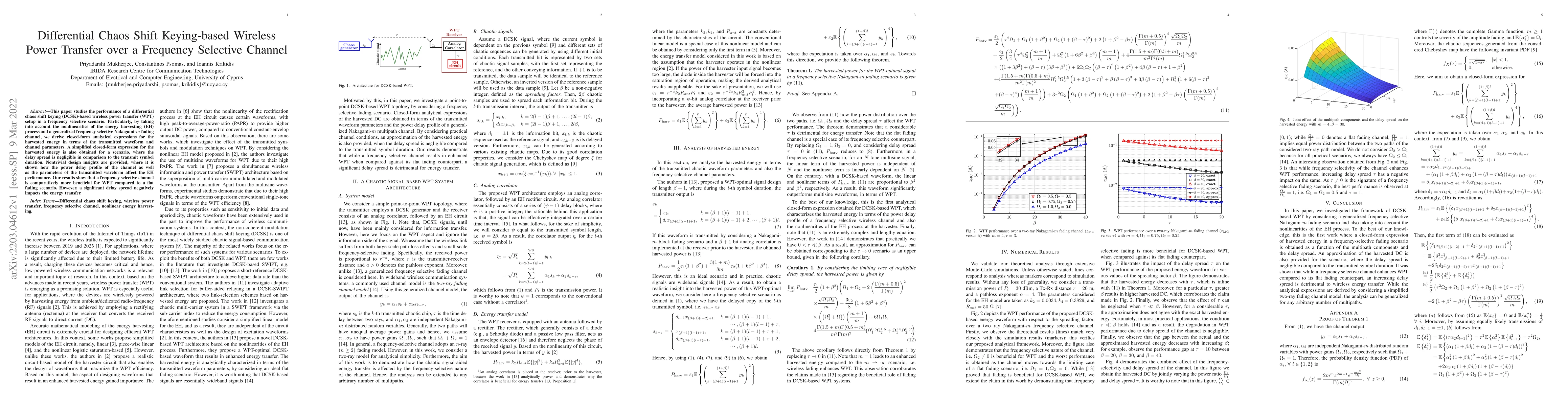 Thumbnail for Differential Chaos Shift Keying-based Wireless Power Transfer over a
  Frequency Selective Channel