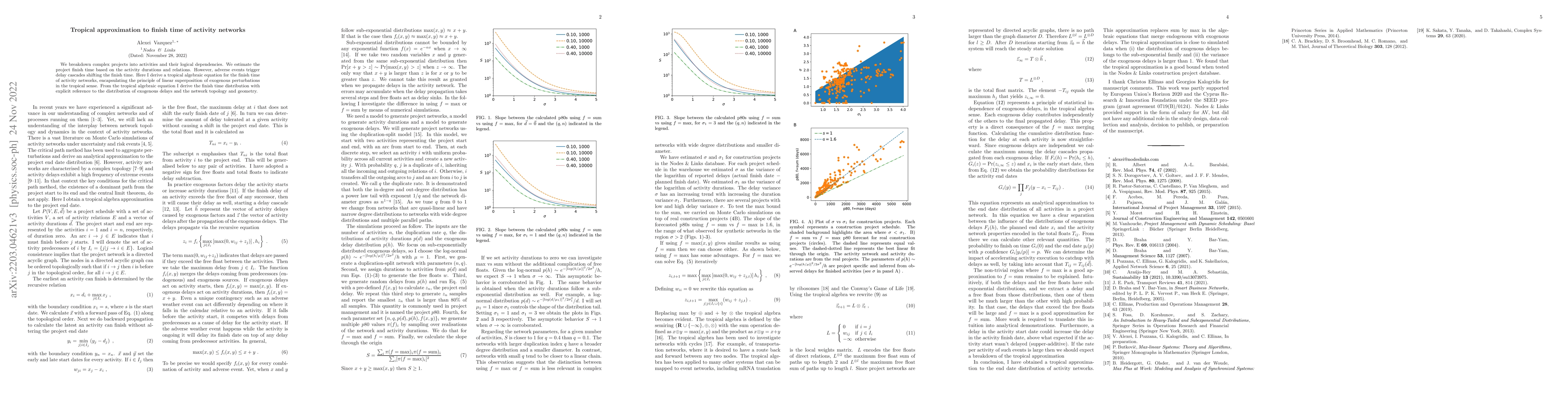 Thumbnail for Tropical approximation to finish time of activity networks