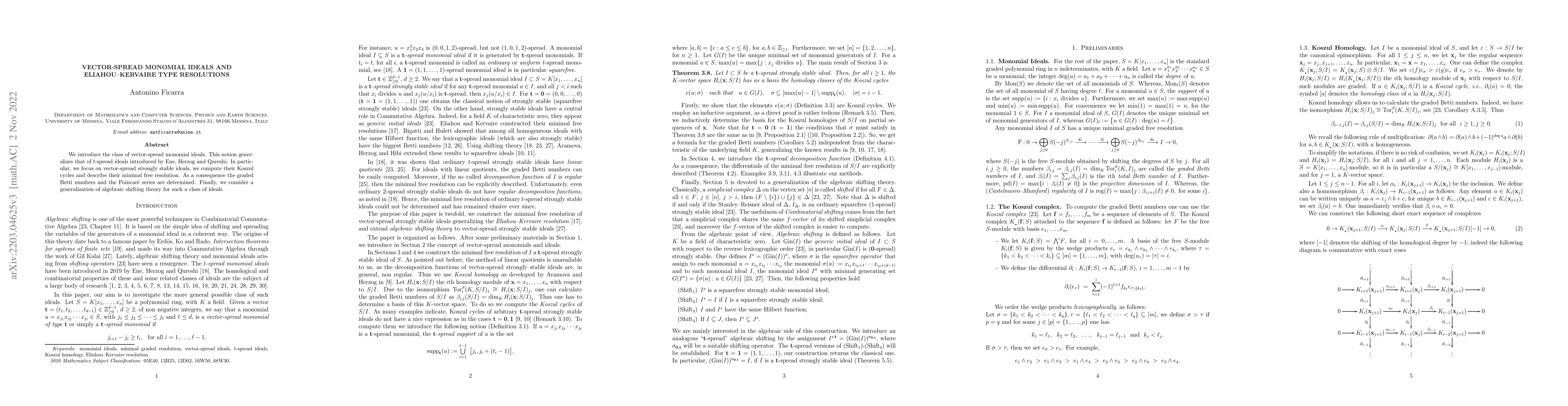 Thumbnail for Vector-spread monomial ideals and Eliahou-Kervaire type resolutions