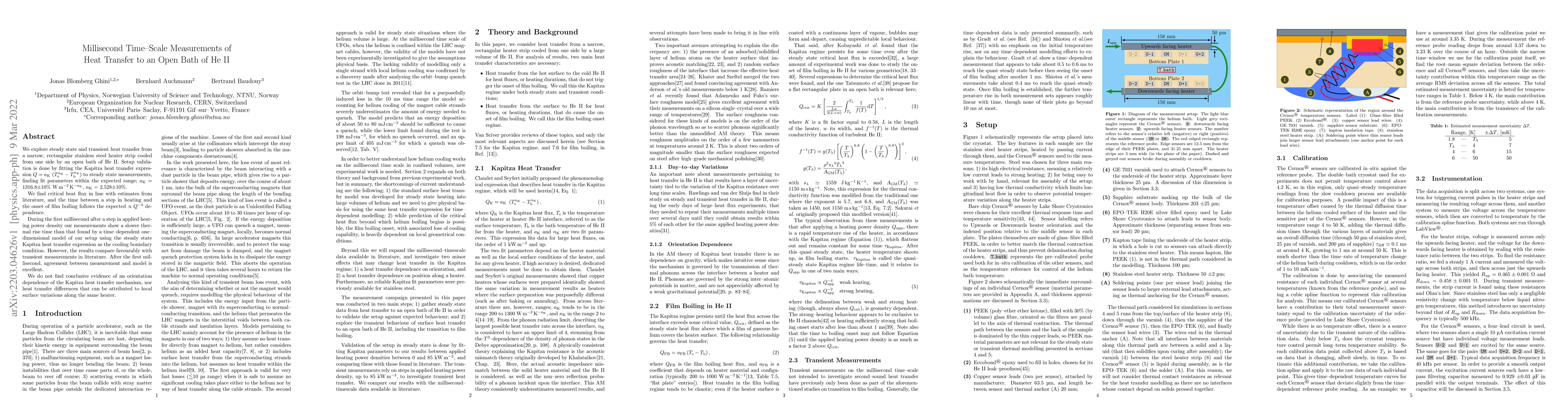 Thumbnail for Millisecond Time-Scale Measurements of Heat Transfer to an Open Bath of
  He II