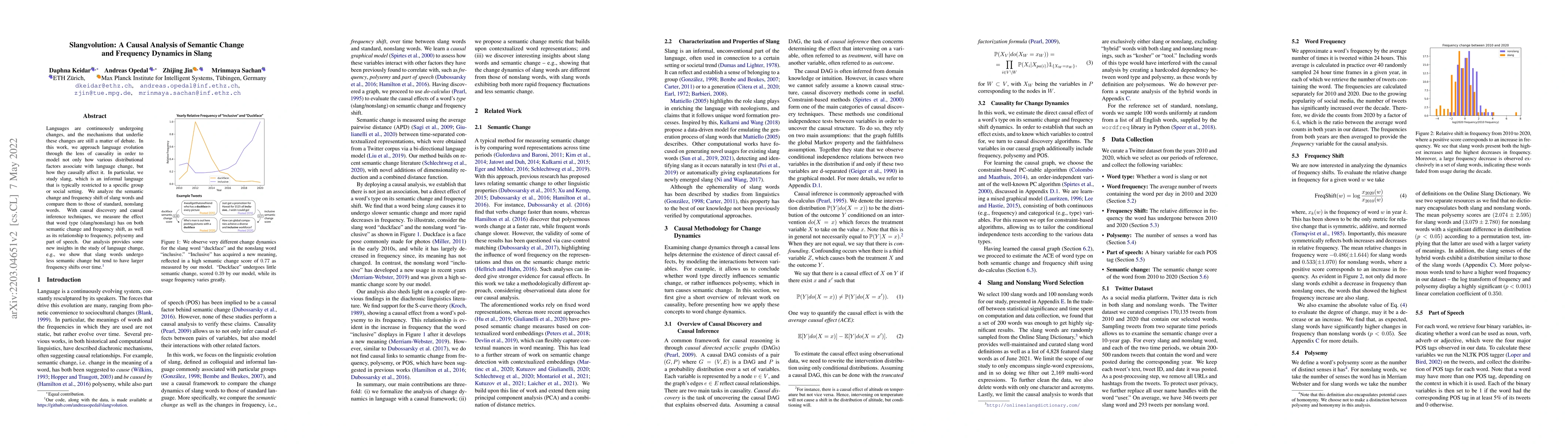 Thumbnail for Slangvolution: A Causal Analysis of Semantic Change and Frequency
  Dynamics in Slang