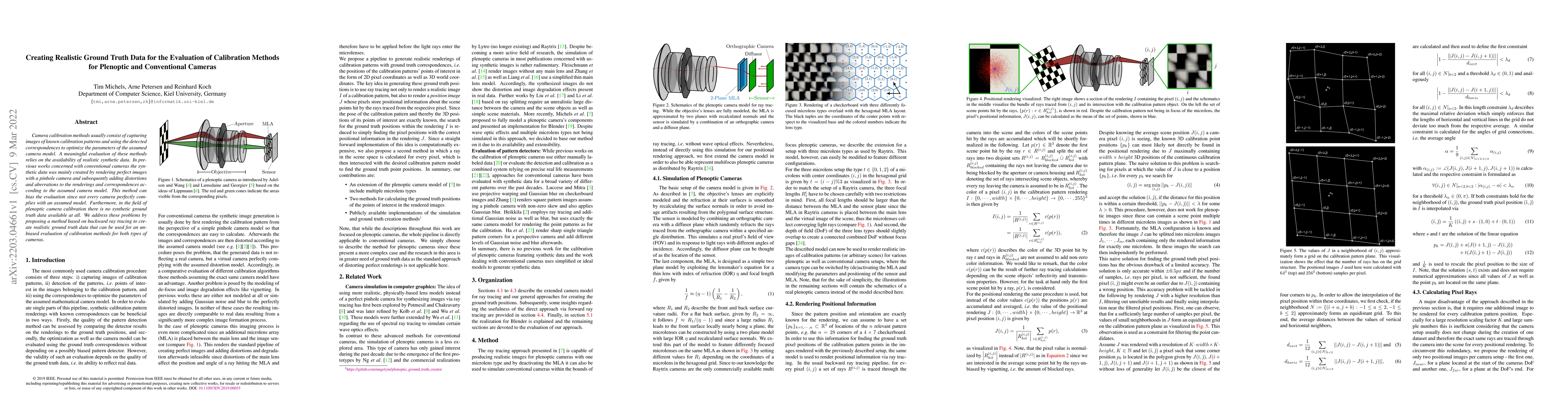 Thumbnail for Creating Realistic Ground Truth Data for the Evaluation of Calibration
  Methods for Plenoptic and Conventional Cameras