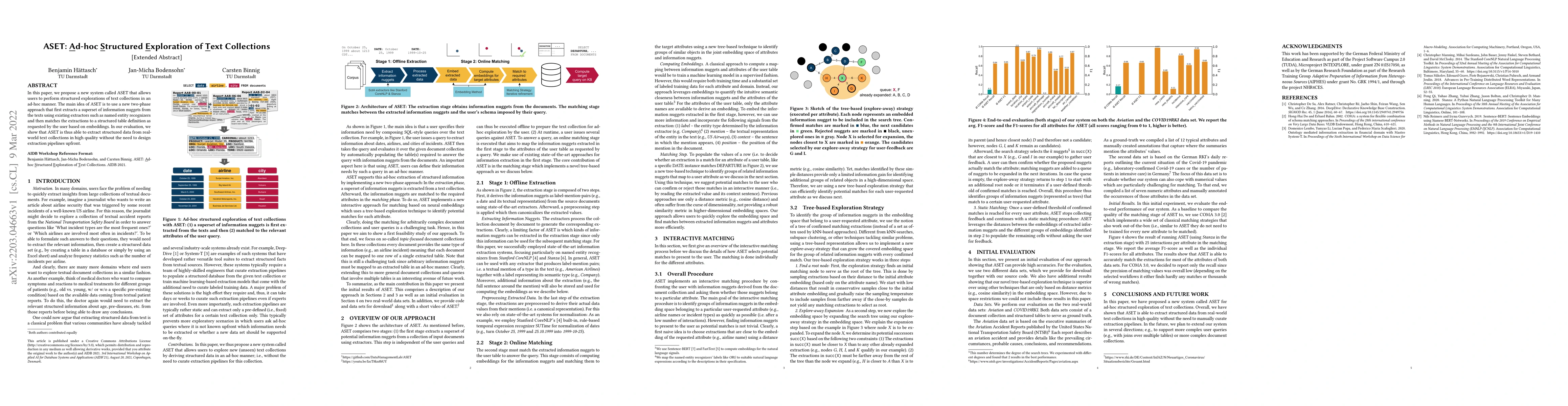 Thumbnail for ASET: Ad-hoc Structured Exploration of Text Collections [Extended
  Abstract]