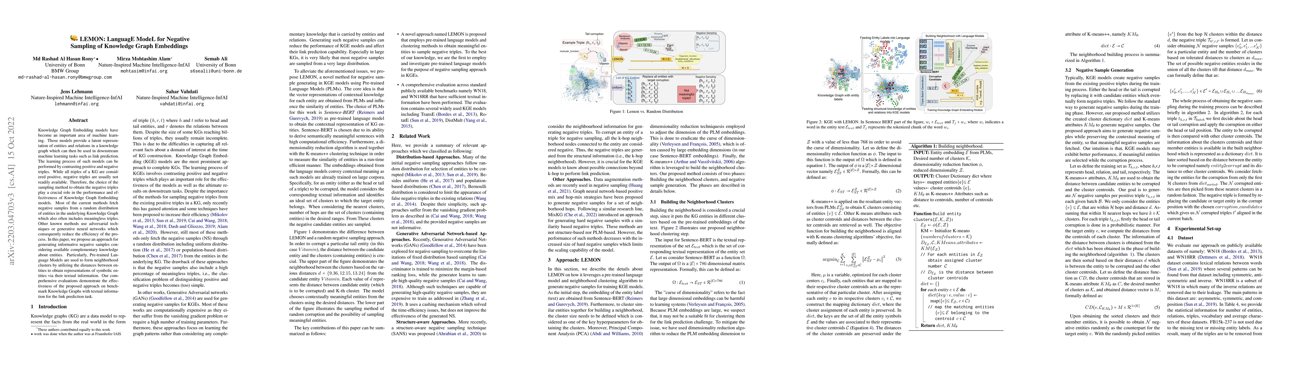 Thumbnail for LEMON: LanguagE ModeL for Negative Sampling of Knowledge Graph
  Embeddings