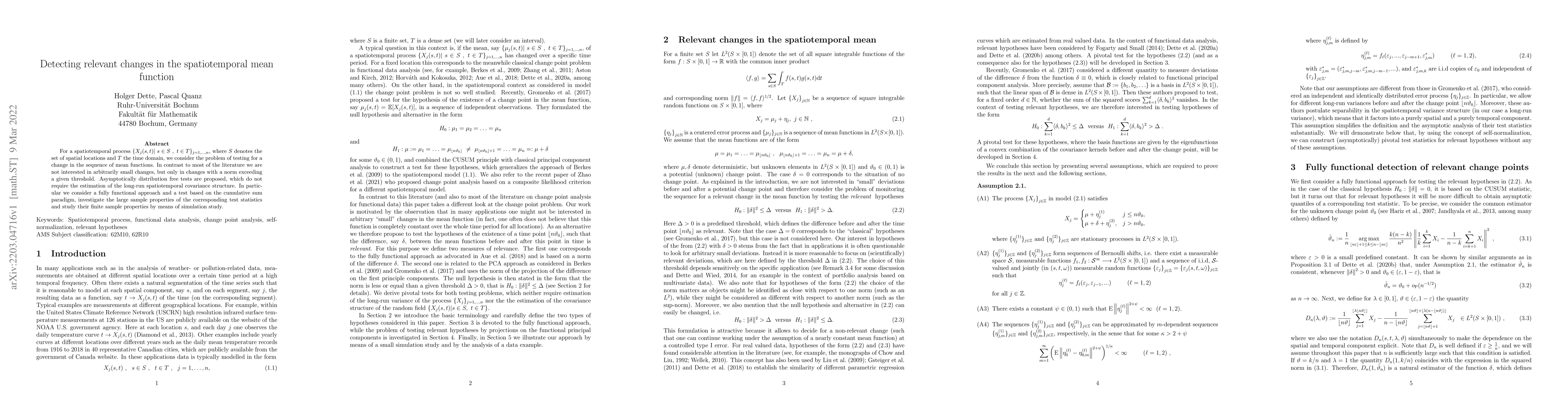 Thumbnail for Detecting relevant changes in the spatiotemporal mean function