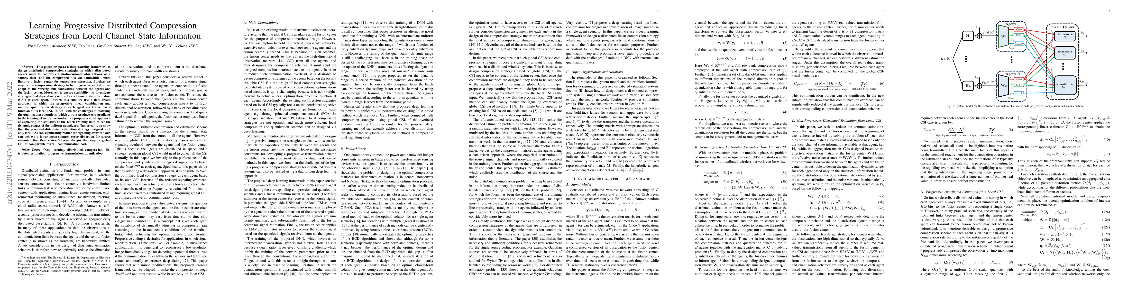 Thumbnail for Learning Progressive Distributed Compression Strategies from Local
  Channel State Information