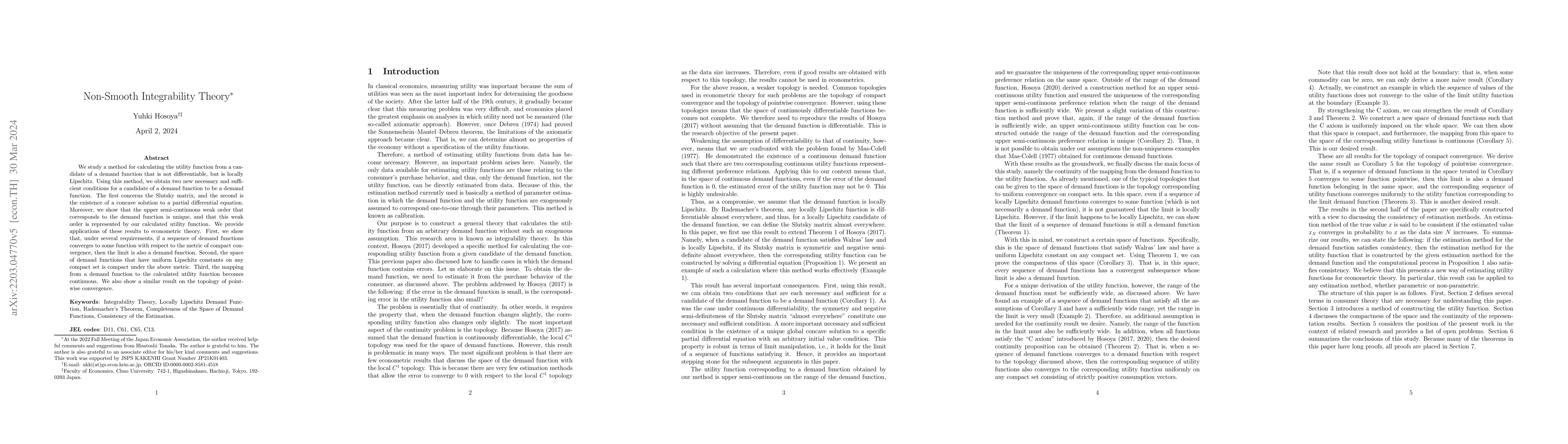 Thumbnail for Non-Smooth Integrability Theory