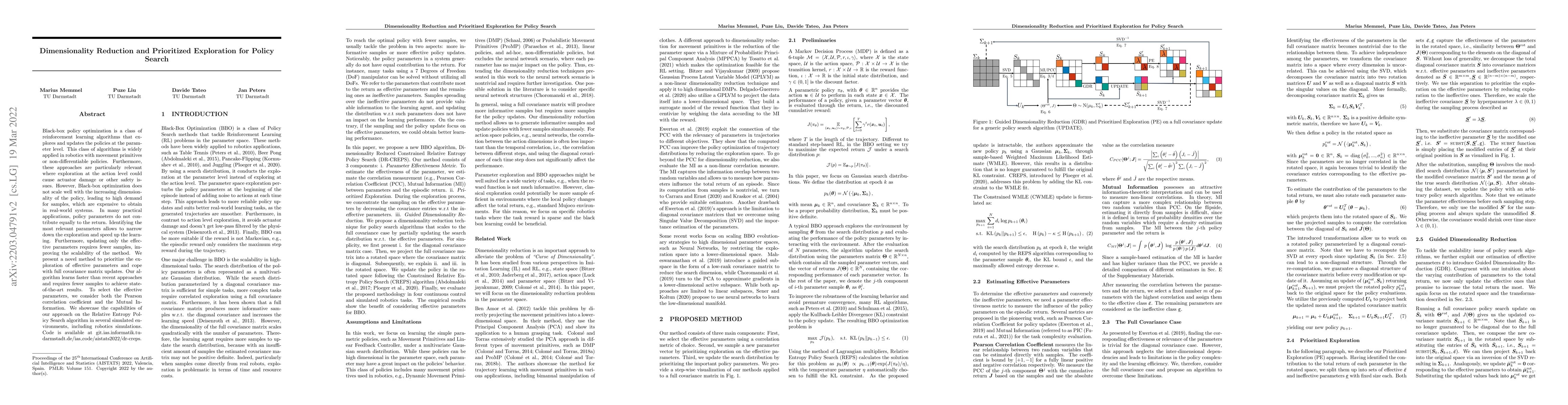 Thumbnail for Dimensionality Reduction and Prioritized Exploration for Policy Search