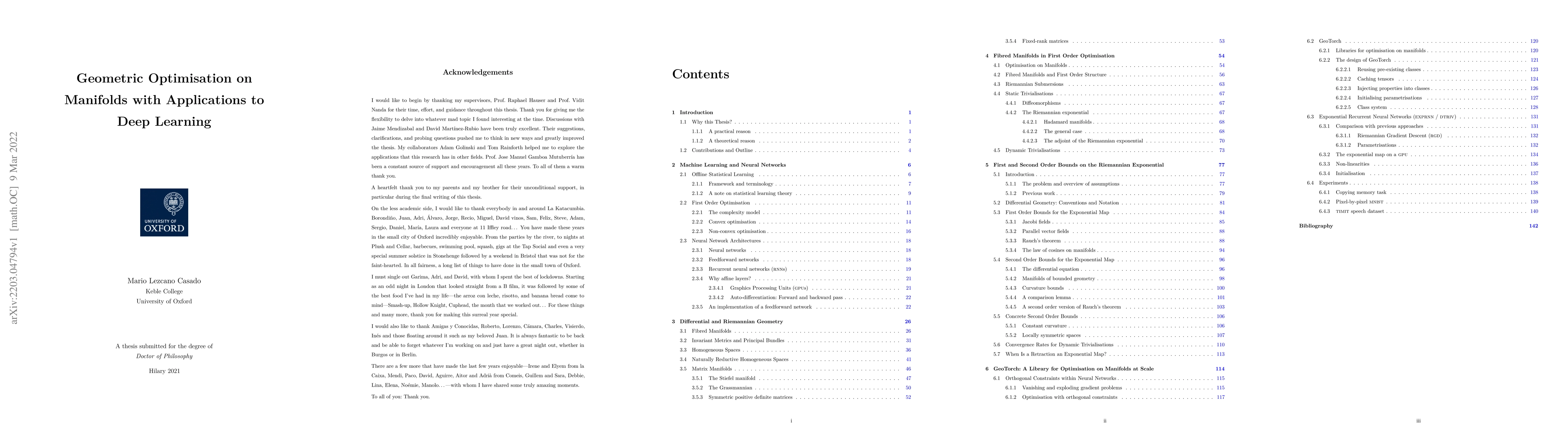Thumbnail for Geometric Optimisation on Manifolds with Applications to Deep Learning