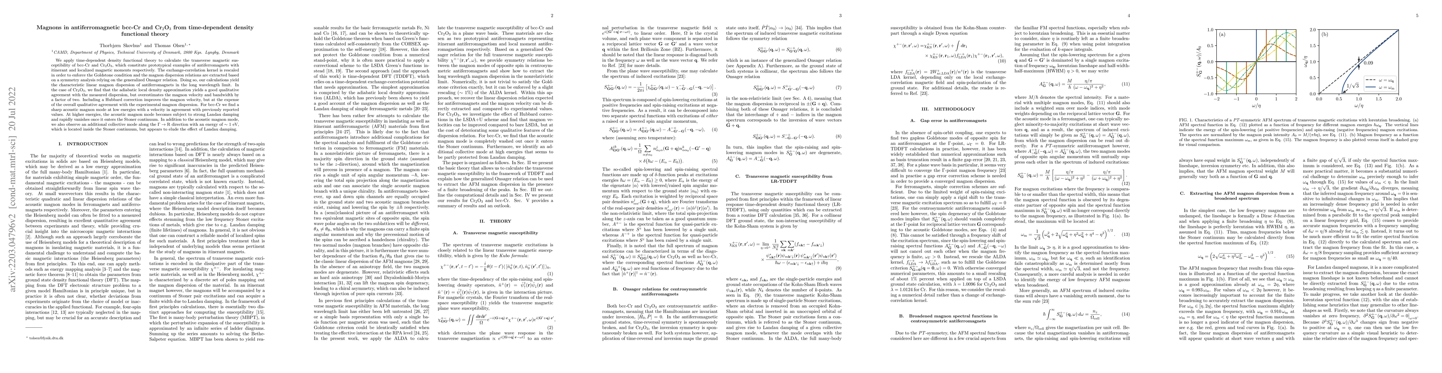 Thumbnail for Magnons in antiferromagnetic bcc-Cr and Cr$_2$O$_3$ from time-dependent
  density functional theory