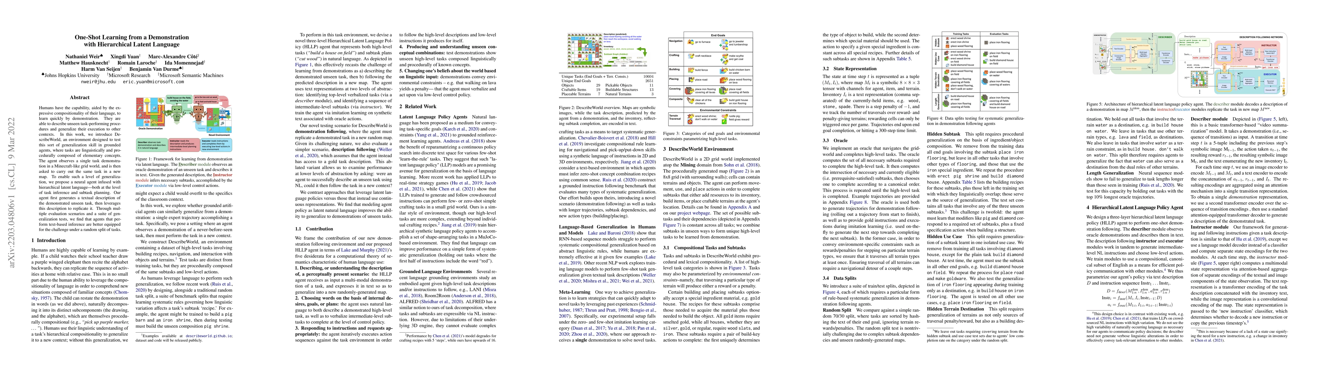 Thumbnail for One-Shot Learning from a Demonstration with Hierarchical Latent Language
