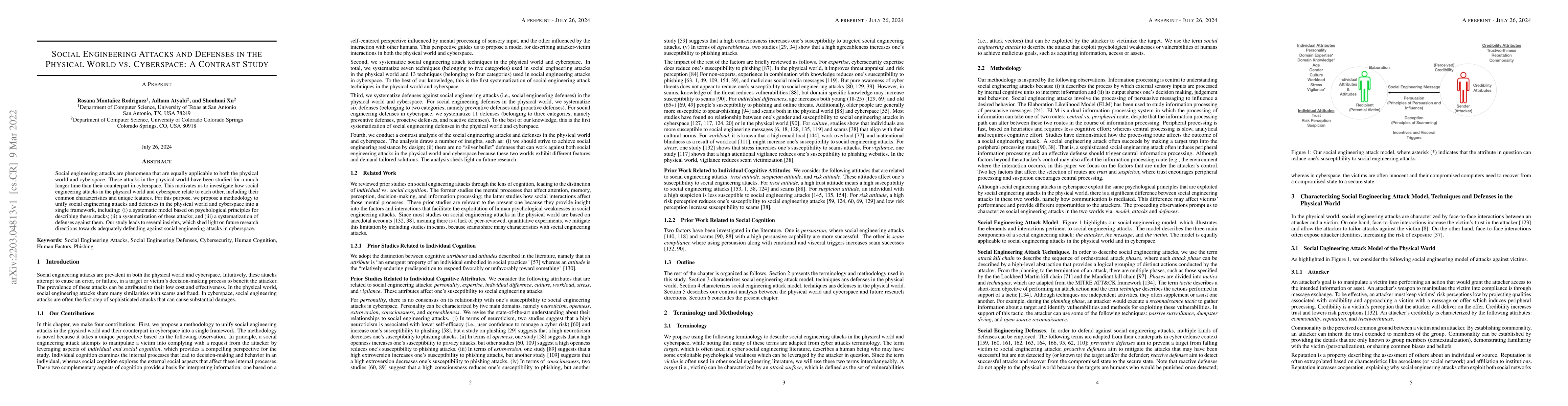 Thumbnail for Social Engineering Attacks and Defenses in the Physical World vs.
  Cyberspace: A Contrast Study