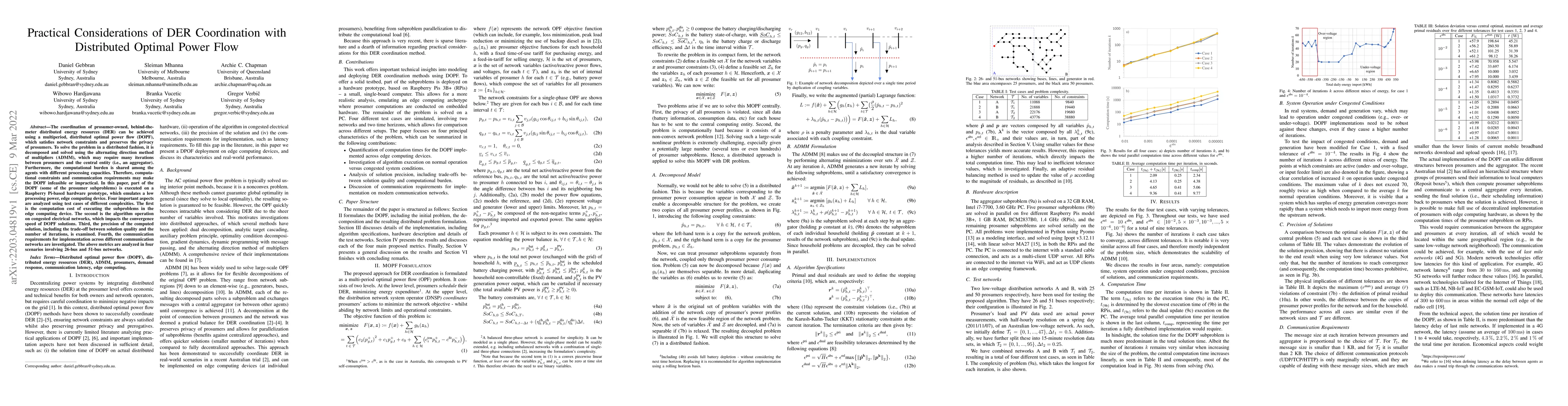 Thumbnail for Practical Considerations of DER Coordination with Distributed Optimal
  Power Flow