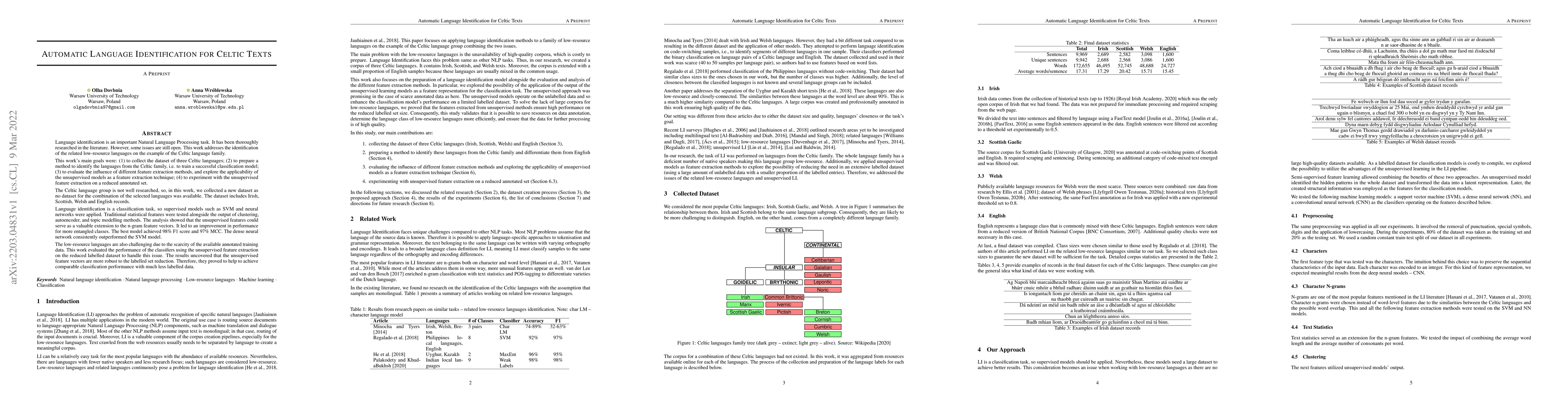 Thumbnail for Automatic Language Identification for Celtic Texts